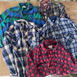 Vintage Men’s Flannel Plaid Shirt Bundle Reseller Box